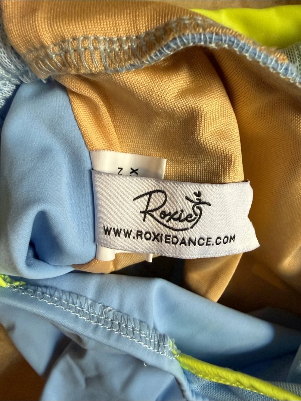 Roxie Dancewear Light Blue & Neon Yellow One-Piece Leotard